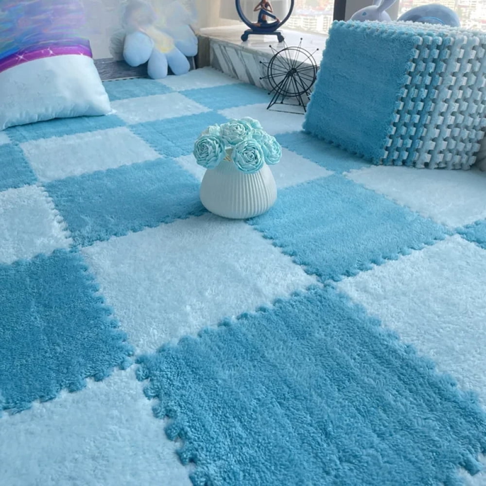 30*30CM Soft Plush Children Kids Rug Play Mat Puzzle Carpet Warm Playmat Interlocking Exercise Tiles Floor Carpet Decoration Mat