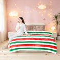 thumbnail image 5 of Manfei Watercolor Candy Stripe 7-Piece King Bedding,Dreamy Christmas King Bed in a Bag,Red White,Christmas Reversible, 5 of 6