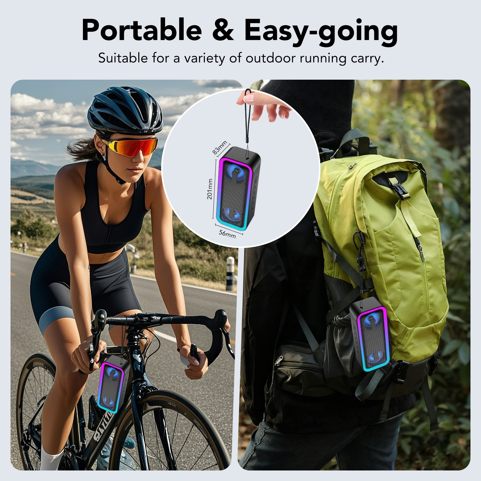 IKT 40W Waterproof Portable Bluetooth Speaker with LED Lights photo 4