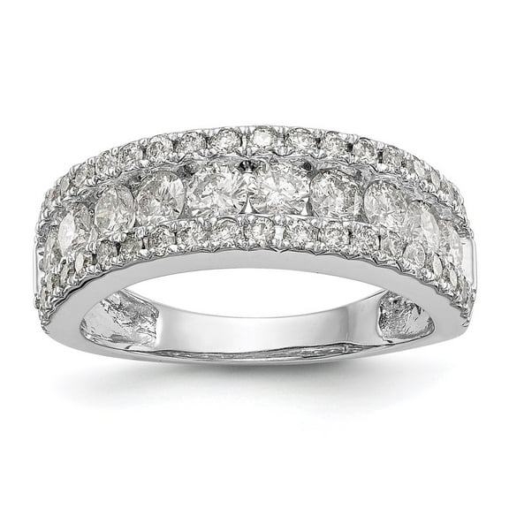 14K White Gold Ring Band Wedding Diamond Round