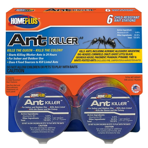 Home Plus Indoor/Outdoor Ant Killer Metal Bait Station 12 6PKS