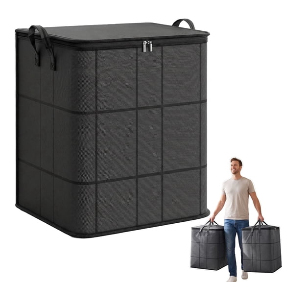 Storage Bins for Clothes Organizers, Foldable Storage Bags with Zippers & Handles, Fabric Bins for Sweater, Comforter, Beddin(48 gal,1PC)