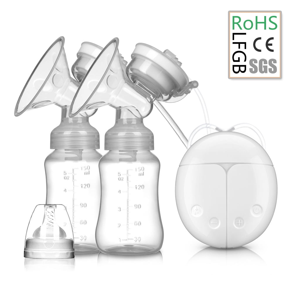 Tire-lait électrique Pompe d'allaitement électrique double Rechargeable Double pompe à lait maternel Massage avec écran tactile LED sans BPA 