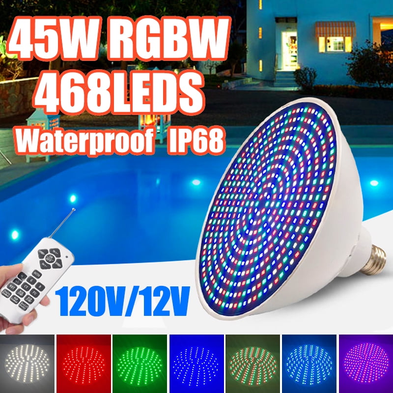 Waterproof LED Pool Light Bulb with Remote Control for Inground Swimming Pool,12V/120V 35Watt