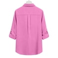 thumbnail image 6 of MELDVDIB Womens Button Down Shirts Turn Down Collar Long Sleeve Shirts Loose Summer Tops Fashion Casual Solid Color Vacation Shirts, 6 of 8