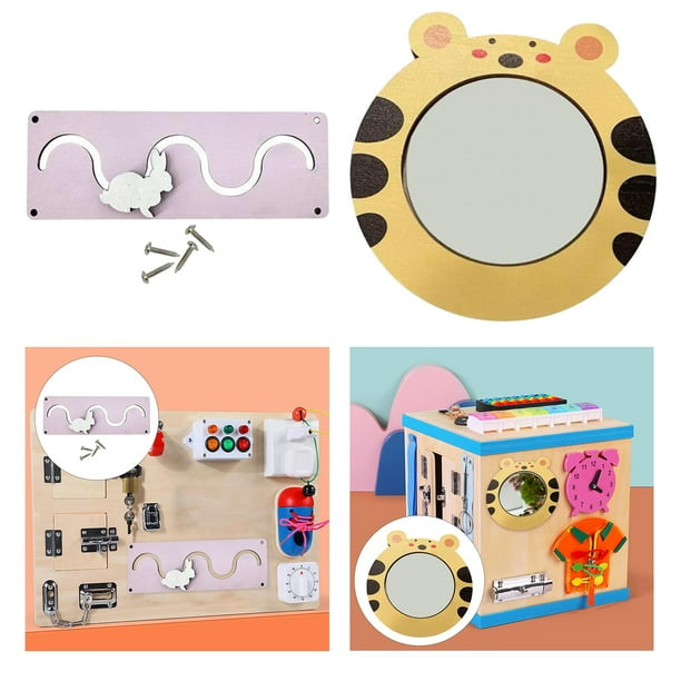 Material De Tablero Ocupado Material Didáctico Lindo Madera Para Actividades De Guardería Unisex Rosa+Sensory Board Toy Parts Juguetes De Educación Temprana Para Juegos De Cognición Unisex CUTICAT none