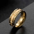 thumbnail image 4 of Yellow Gold Plated Matte 8mm Titanium Steel Mens Ring Men Wedding Band Man Ring, 4 of 6