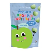 (6 pack) Amara Organic Apple Kale Fruit Bites, Baby & Toddler Snacks, No Added Sugar, Stage 3, .75 oz Bag