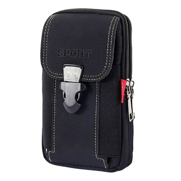 Minnieouse Exquisita artesanía, bolso deportivo para teléfono móvil para hombre, compañero para estilo de vida activo, bolso de mano para riñoneras negro+longitudinal