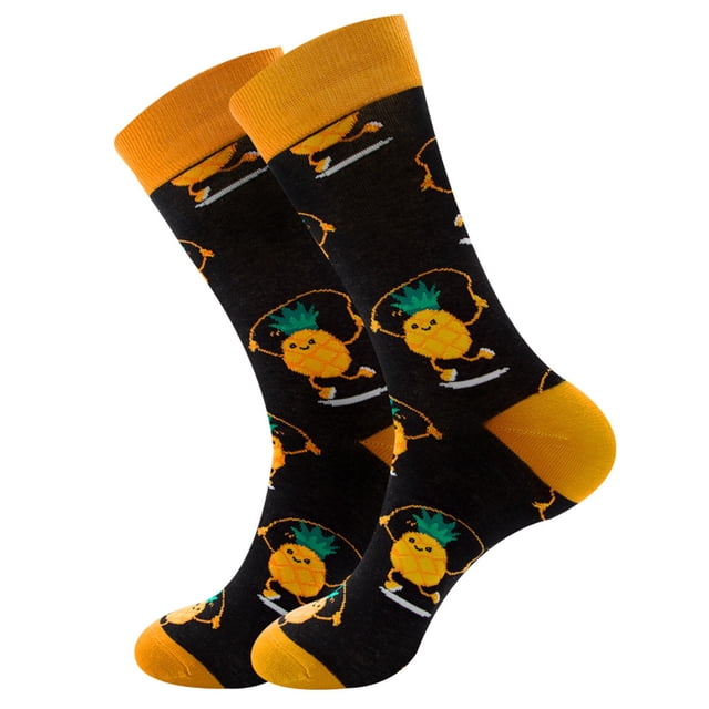 WEAIXIMIUNG Chaussettes pour Hommes Cheville Fines Hommes et Femmes Adulte Géométriques Fruit Chaussettes Ananas Chaussettes de Rue Chaussettes Astronaute