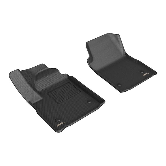 3D MAXpider KAGU Floor Mat (Black) compatible with CHEVROLET SILVERADO CREW CAB 2024-2026 EV WITH CARPETED FLOOR - First Row