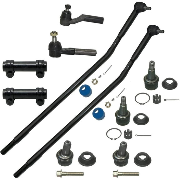 Detroit Axle - Front Upper Lower Ball Joints Inner and Outer Tie Rods Adjustment Sleeves Replacement for 1992-2004 Ford E250 E350 Econoline