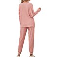 thumbnail image 3 of Innerwin Loungwear Elastic Waist Ladies Nightwear Sleep Drawstring With Pockets Sleepwear Pink 5XL, 3 of 7