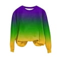 thumbnail image 2 of AGWOLF Mardi Gras T-Shirts for Women Cute Purple Green and Gold Gradient Long Sleeve Shirt Happy Mardi Gras Outfits Festival Party Tops, 2 of 4