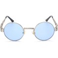 thumbnail image 2 of kachawoo Lunettes de Soleil Rondes Vintage Hommes Noir Rétro Punk Lunettes de Soleil Femmes Été 2018, 2 of 6