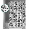 thumbnail image 3 of 54x78 Inch Shower Curtain Decorative Black Gray Botanical Bathtub Bath Curtains Fabric Waterproof Bathroom Decor Vintage Nature Flower Small Stall Shower Curtain Set with 12 Hooks, 3 of 6