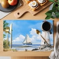 thumbnail image 2 of Summer Beach Placemats Set of 6 Retro Lighthouse Sailing Nautical Place Mats Indoor Wipeable Table Mats Washable Cloth Dining Table Placemats for Kitchen Holiday Party Home Decor 13x19 Inch, 2 of 9