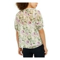 thumbnail image 2 of INC Womens Ivory Floral Short Sleeve Jewel Neck Top L, 2 of 4