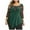 Green, variant on Ichuanyi Womens Tops, Plus Size Women Solid Floral Lace O-Neck Asymmetric Three Quarter Tops Blouse