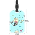 thumbnail image 6 of Square 2Pack PU Leather Cat Mermaid Blue Cruise Luggage Tag with Privacy Cover and Name ID Tag for Travel Handbags Backpacks Luggage Tags, 6 of 6