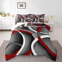 Homewish Geometric Stripes Lines 2pcs Bedding Comforter Set for Boys Girls,Vintage Aesthetic Twin Comforter Sets,Minimalist Gradient Breathable Bedding Set,Ultra Soft Home Decor,Reversible