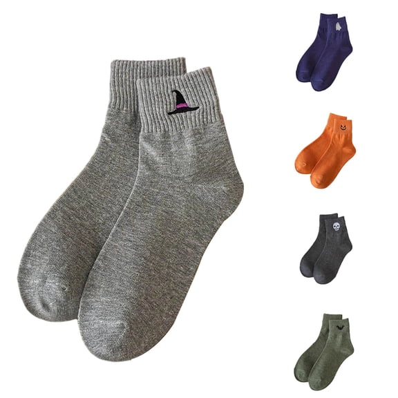Rggeeun Halloween Socks Cute Bat Graphic Baby Socks Boys Girls Stockings Stretch Comfort Cotton Socks Fall Winter Training Leisure,Gray,One Size