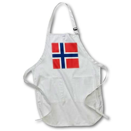 3dRose Flag of Norway - Norwegian red blue white Scandinavian Nordic Cross - Scandinavia world country, Full Length Apron, 22 by 30-inch, Black, With (Best Way To Travel Scandinavian Countries)