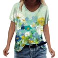 thumbnail image 1 of PENGXIANG Femmes Imprimé Été Manches Courtes O Tee-Shirt Tops, 1 of 4