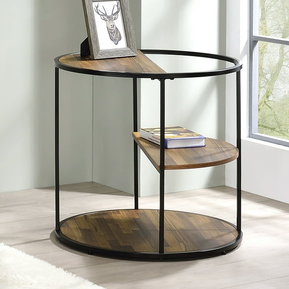 Furniture of America Adelia 2-Shelf End Table, Black