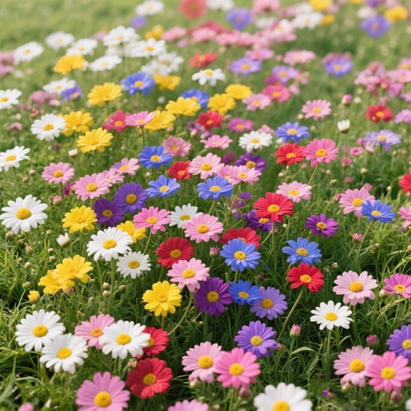 GSDWIUEW 3000+ Mixed Daisy Seeds – Perennial – , Heirloom Flowers for Planting – Easy to Grow, Low Maintenance – Ideal for Garden Borders, Pots & Cut Flowers