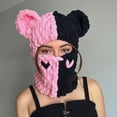 thumbnail image 3 of Aellinatey Halloween Funny Knit Hat Beanies Warm Full Face Cover Bear Ears Balaclava Hat, 3 of 12