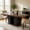 Black, variant on Extendable Dining Table 63"-78.7", Seats 8-10, Storage Shelves Both Sides, Mid-Century Modern Wood Kitchen Table, Black