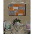thumbnail image 2 of Orange Grey Abstract Outdoor TV Cover 60 to 65 inch Vintage Modern Orange Color Block Waterproof Dustproof TV Covers for Outside with Zipper Remote Control Pocket Flat Screen Protectors, 2 of 7