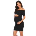thumbnail image 2 of gakvbuo Maternity Dress for Photoshoot Women'S Maternity Sleeveless Solid Color Off Shoulder Backless Dress, 2 of 6