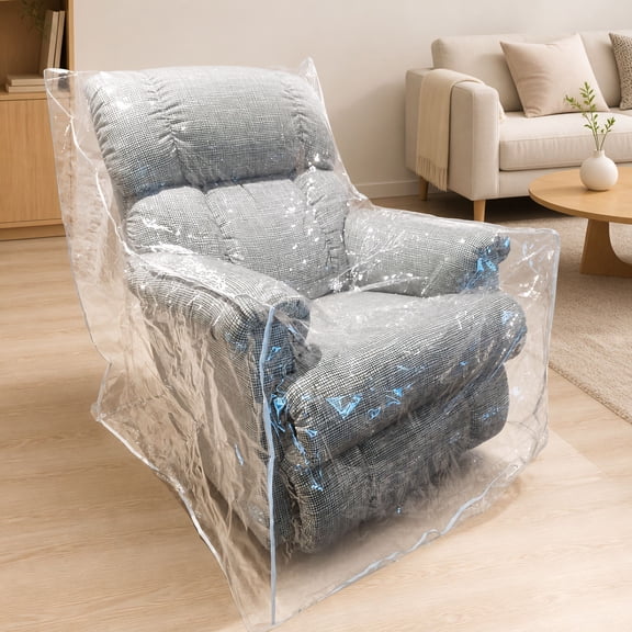 Heavy Duty Plastic Recliner Cover for Pets - Clear Vinyl Waterproof Dog Protector - Armchair Sofa Couch Furniture Cover for Storage and Moving, 36" (1 Pack)