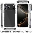 thumbnail image 2 of For iPhone 17 PRO Case Thick Crystal Clear Chromed Buttons + Tempered Glass, 2 of 4