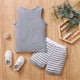 thumbnail image 5 of Qarigey Yinyinxull - Conjuntos de 2 piezas sin mangas para bebés y niños pequeños, camisetas sin mangas de verano, pantalones cortos, conjuntos de conjuntos de ropa Gris 110cm Qarigey AP002834-05, 5 of 6