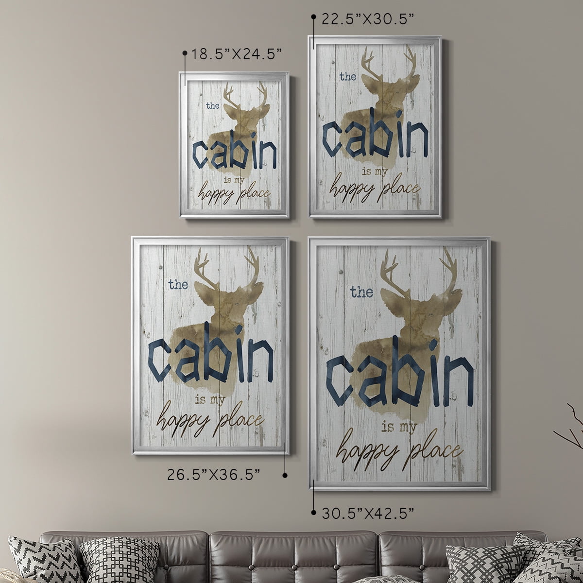 Happy Place Cabin Premium Classic Framed Print - Ready to Hang