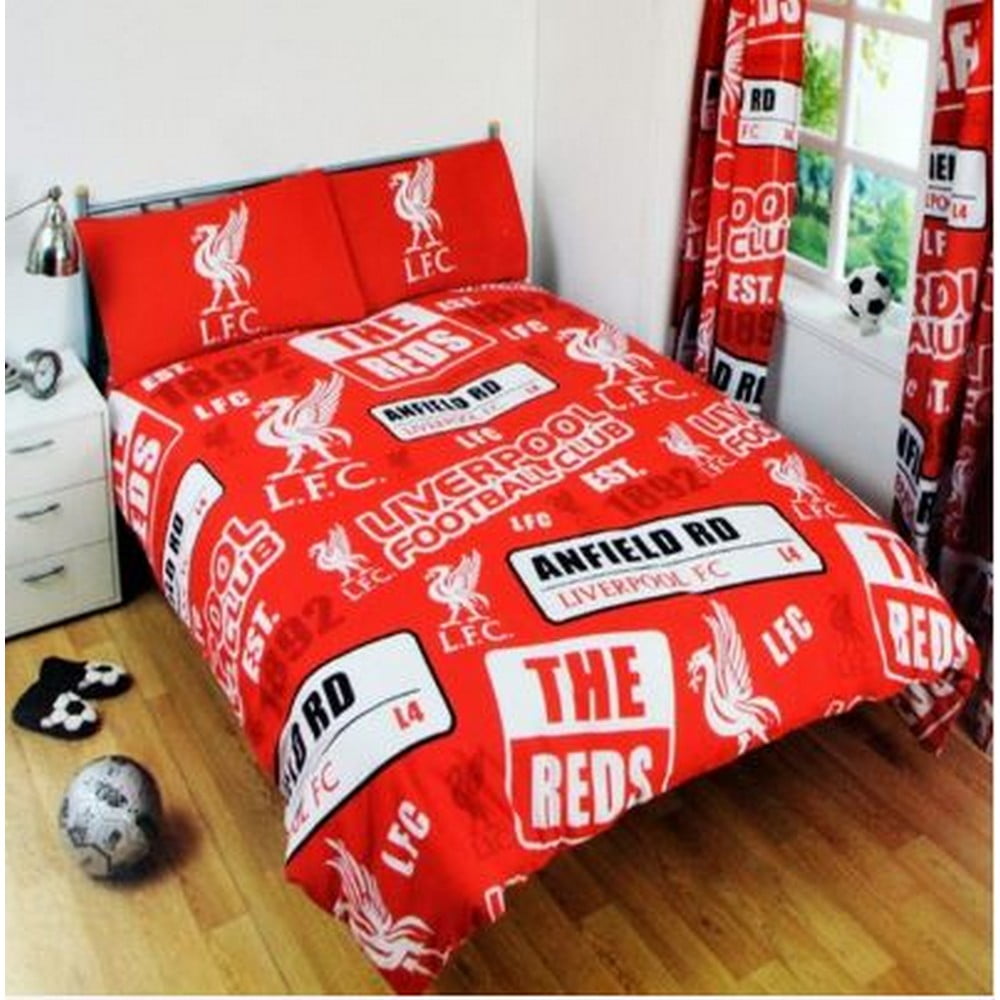 Red Official Patch Double Duvet Cover Set Liverpool F.C 