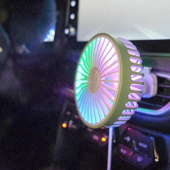 Byujiro USB Car Fan with Aroma Diffuser & Ambient Light Multi-Functional Vehicle Air Circulator Fan USB Powered Cooling Fan for Car, Home & Office Use