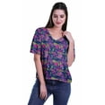 thumbnail image 2 of Moomaya Printed Casual Top For Womens V-Neck Summer Top Short Sleeve Blouse T-shirt, 2 of 6
