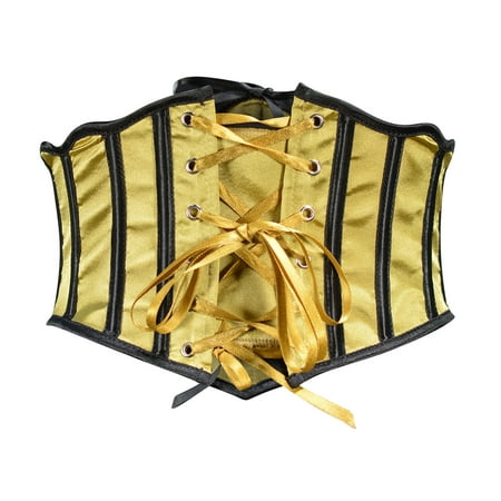 Women s Underbust Satin Waist Cincher Corset Shaper Bustier Top Underbust Lace Up Steel Boned Waist Trainer Ladies Costume Tummy Control Corset Clearance