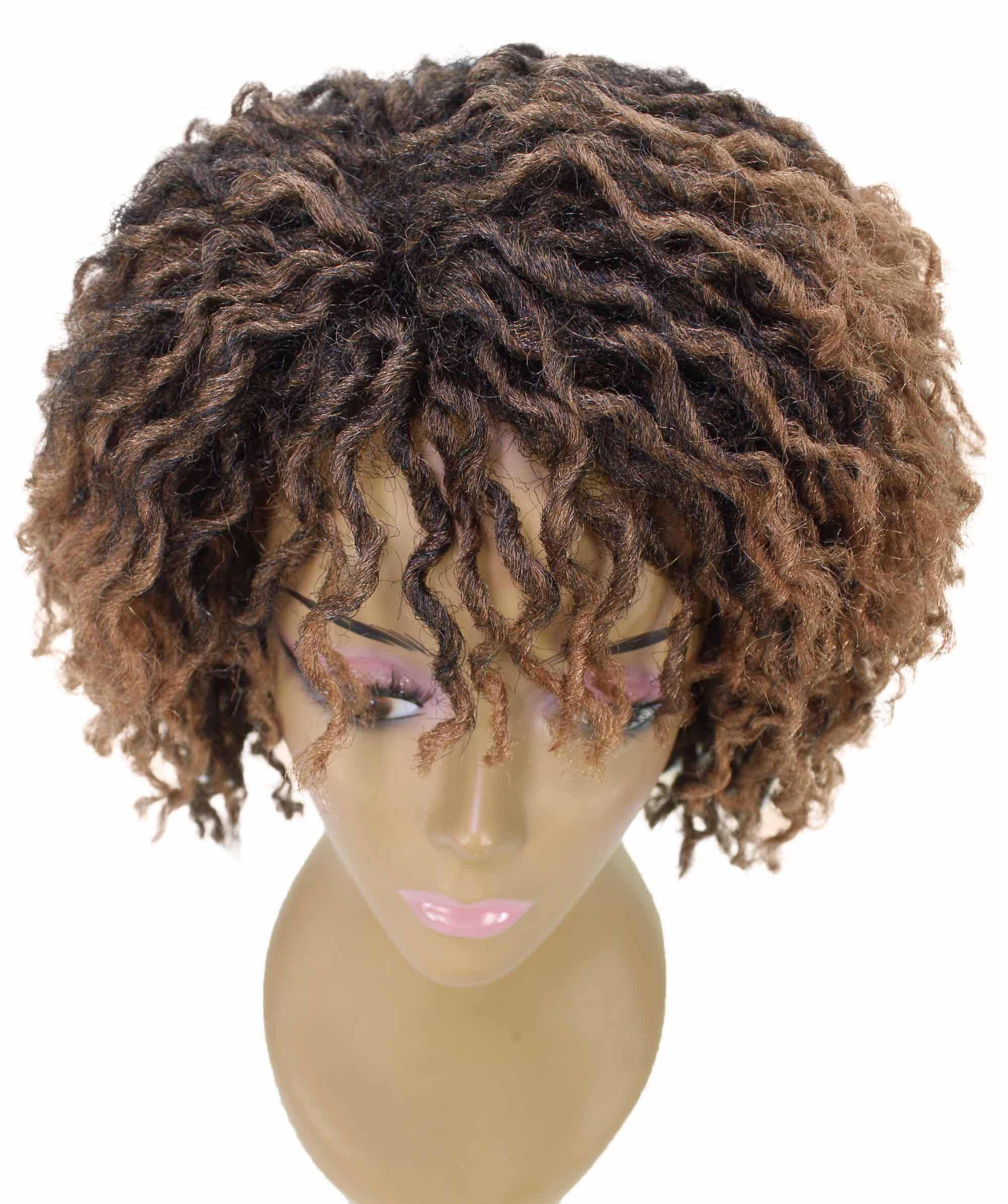 LUXLUXE Synthetic Dreadlock Wig 10 In Short Pixie Curly Faux Locs Full Wig for Black Women No Lace for Daily Wear Party Cosplay