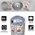 thumbnail image 4 of Pioneer Flower Floral Print Pattern 20oz Skinny Tumbler with Straw & Lid, Double Wall Vacuum Insulated Cup, Leak-Proof, Cup Holder Friendly, Hot 6H Cold 12H, 4 of 6