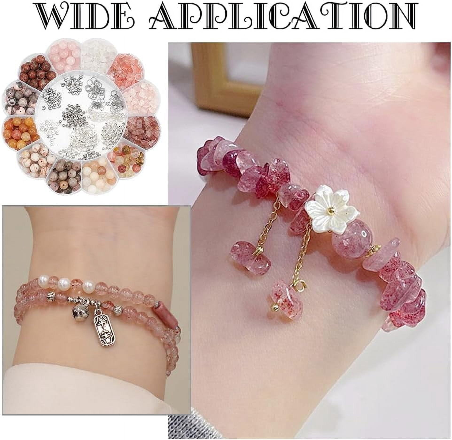 Beads Jewelry Making Kit Natural Stone Bracelet Making Kit Women Handicraft Necklace Pendant Charms Making All Materials Set DIY Handmade Gemstone Jewelry Finding Supplies Colorful