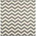 thumbnail image 3 of SAFAVIEH Courtyard Ayden Chevron Indoor/Outdoor Area Rug, 6'7" x 6'7" Square, Grey/Beige, 3 of 7