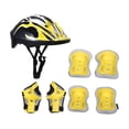 thumbnail image 1 of Casco de bicicleta para niños con muñequeras, casco de patinaje portátil con coderas para Amarillo, 1 of 8