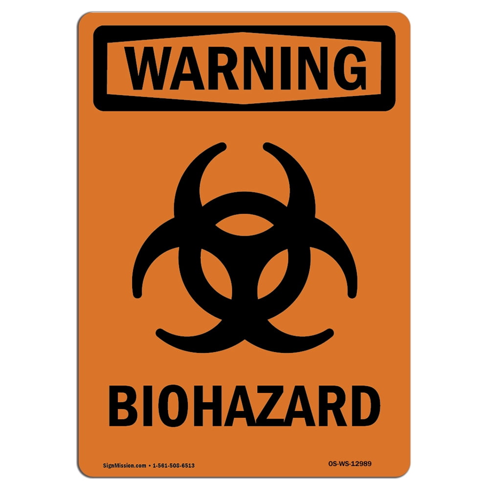 OSHA WARNING Sign Biohazard With Symbol Made in the USA Walmart