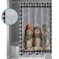 thumbnail image 4 of Christmas Waterproof Fabric Shower Curtain, Blue Snowman Xmas Winter Snowflake Black Plaid Shower Curtain for Bathroom Curtains Bathtubs Hotel Washable Shower Curtains with 12 Hooks Stall 54x78in, 4 of 6