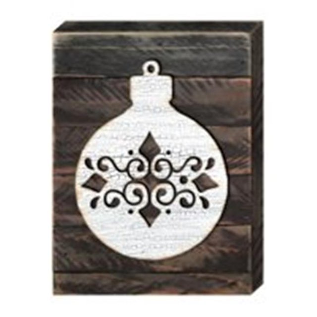 Designocracy 98812-08 Christmas Ball Art on Board Wall Decor
